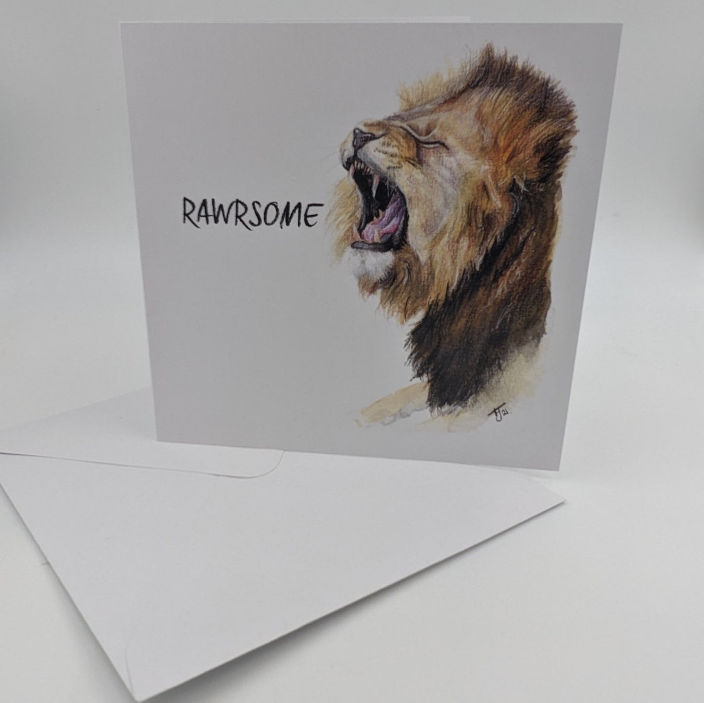 "Rawrsome" Lion Blank Greetings Card