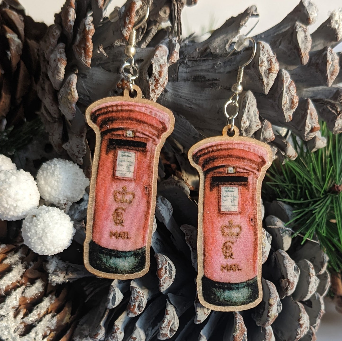 British "Post Box" Earrings
