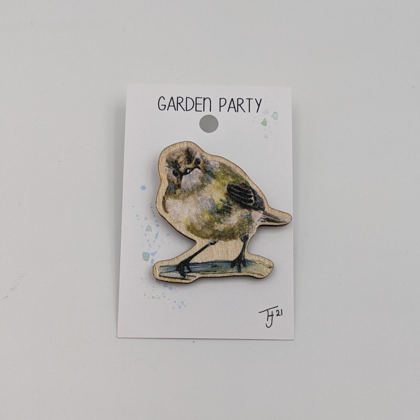 "Garden Party" House Sparrow Pin