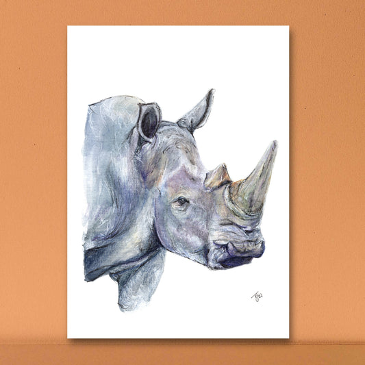 "Yenye Nguvu" Rhino Watercolour Print