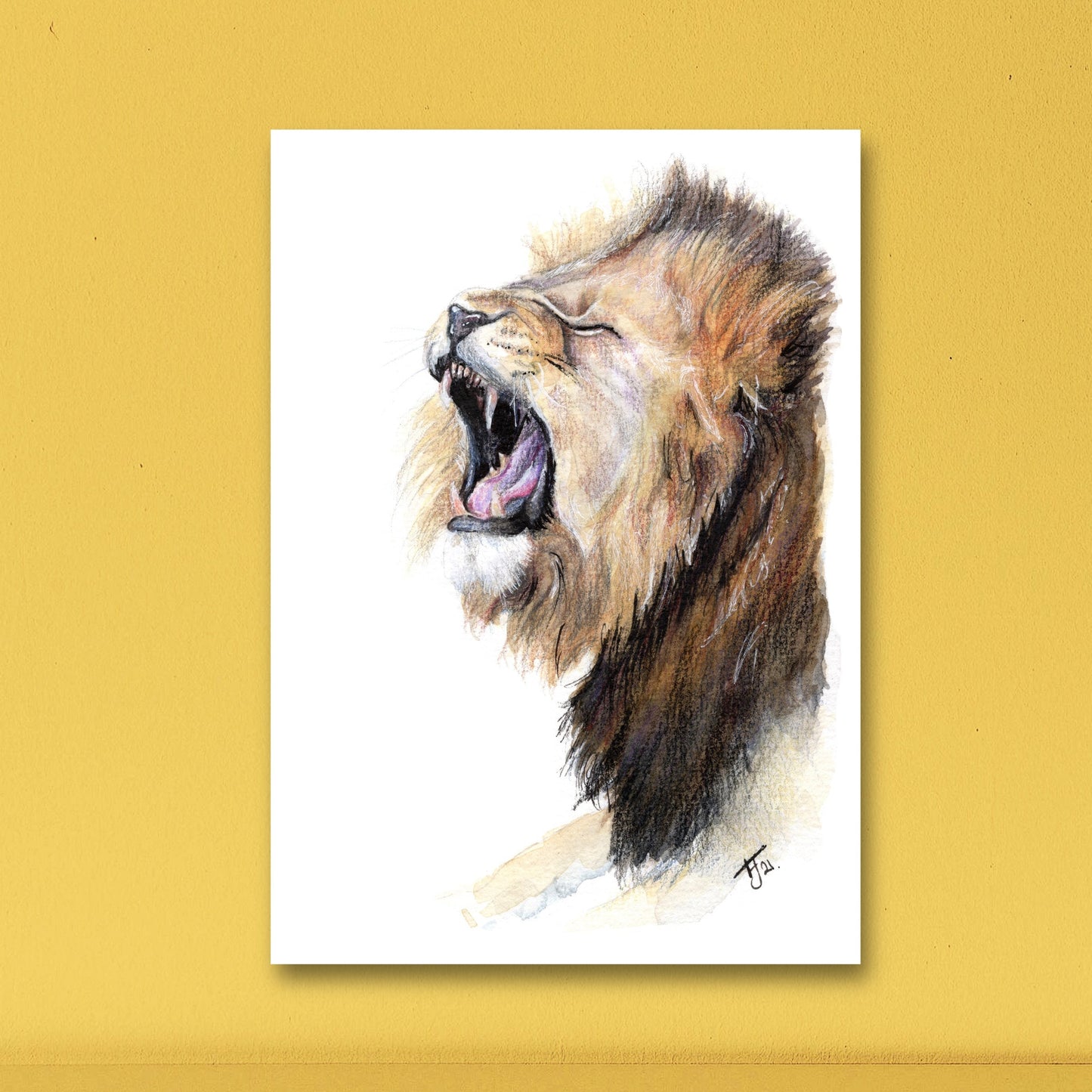 "Roarsome" lion Watercolour Print