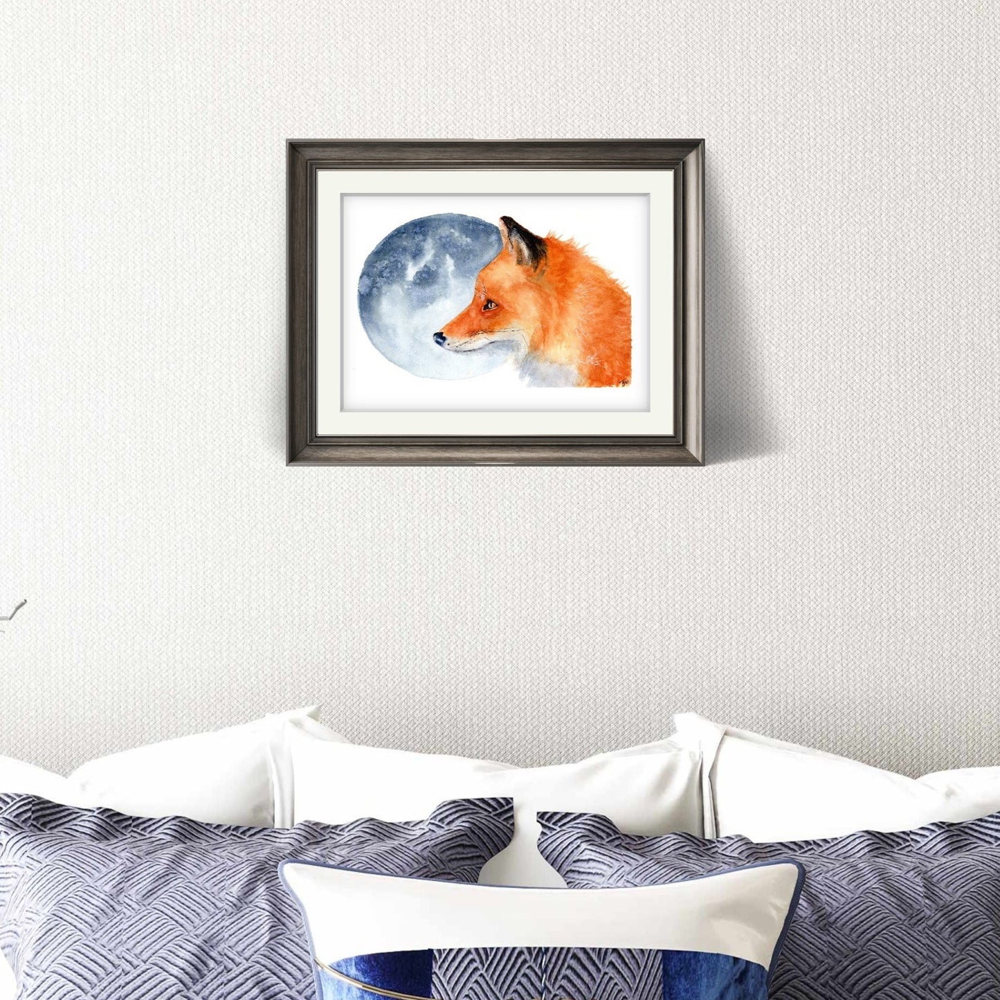 "Luna" Fox and Moon Watercolour Print