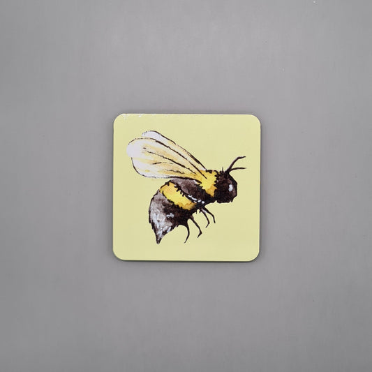 Beautiful Bee Art Hardwood Coaster featuring 'Honey' Print