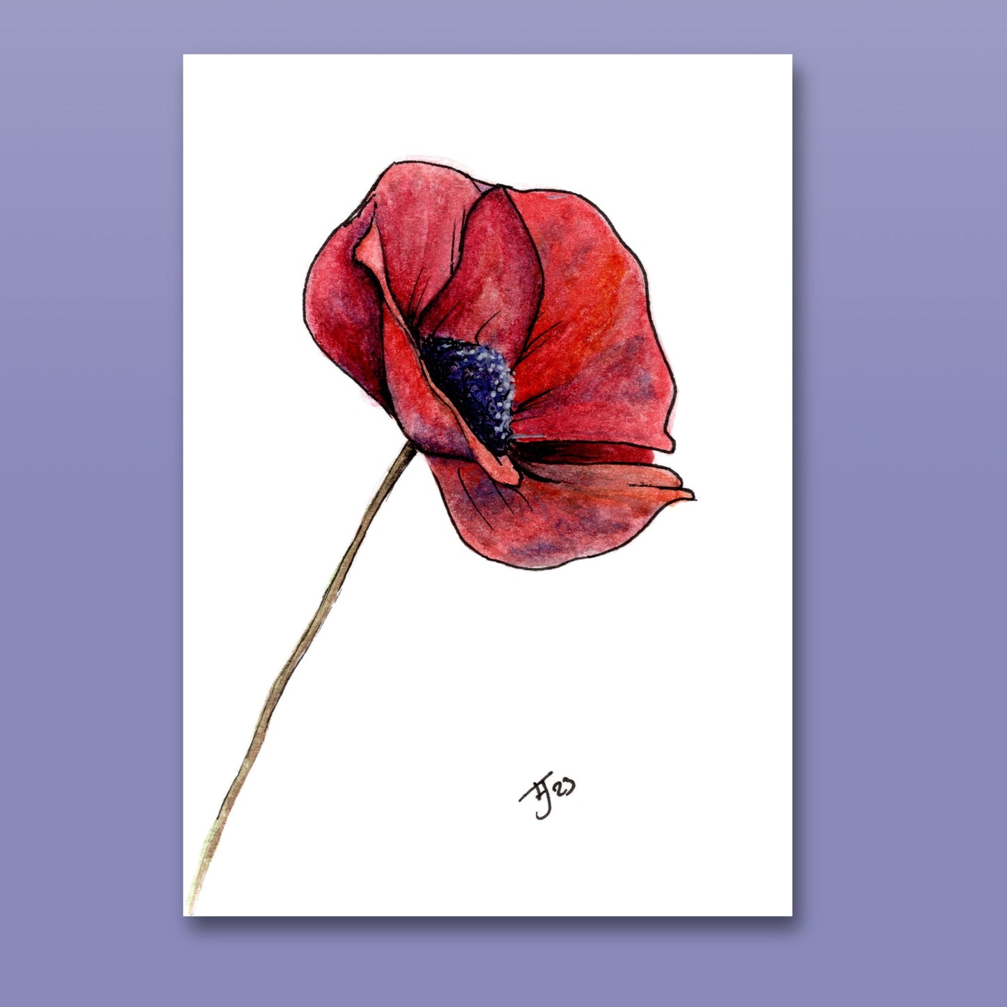 "Remembrance" Poppy Watercolour Print