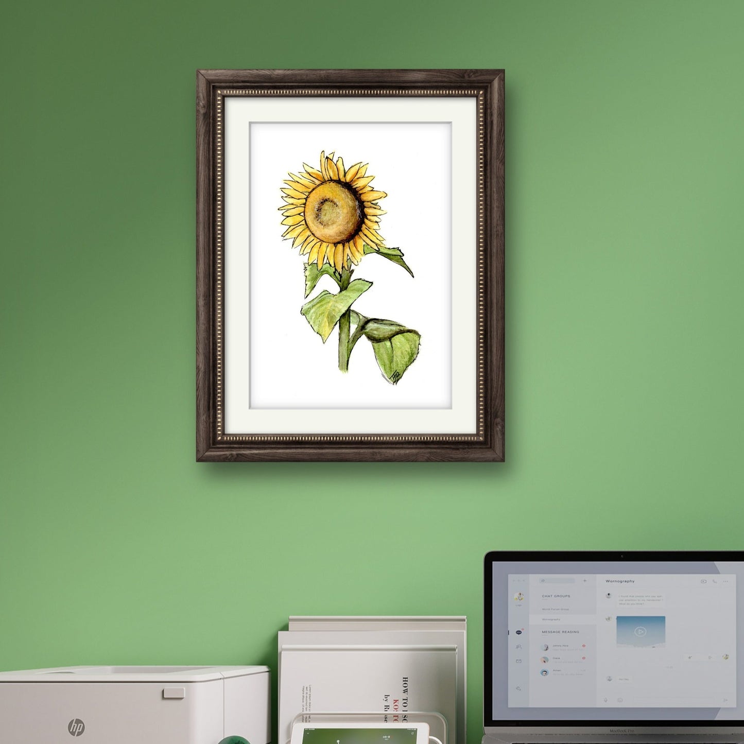 "Solidarity" Sunflower Watercolour Print