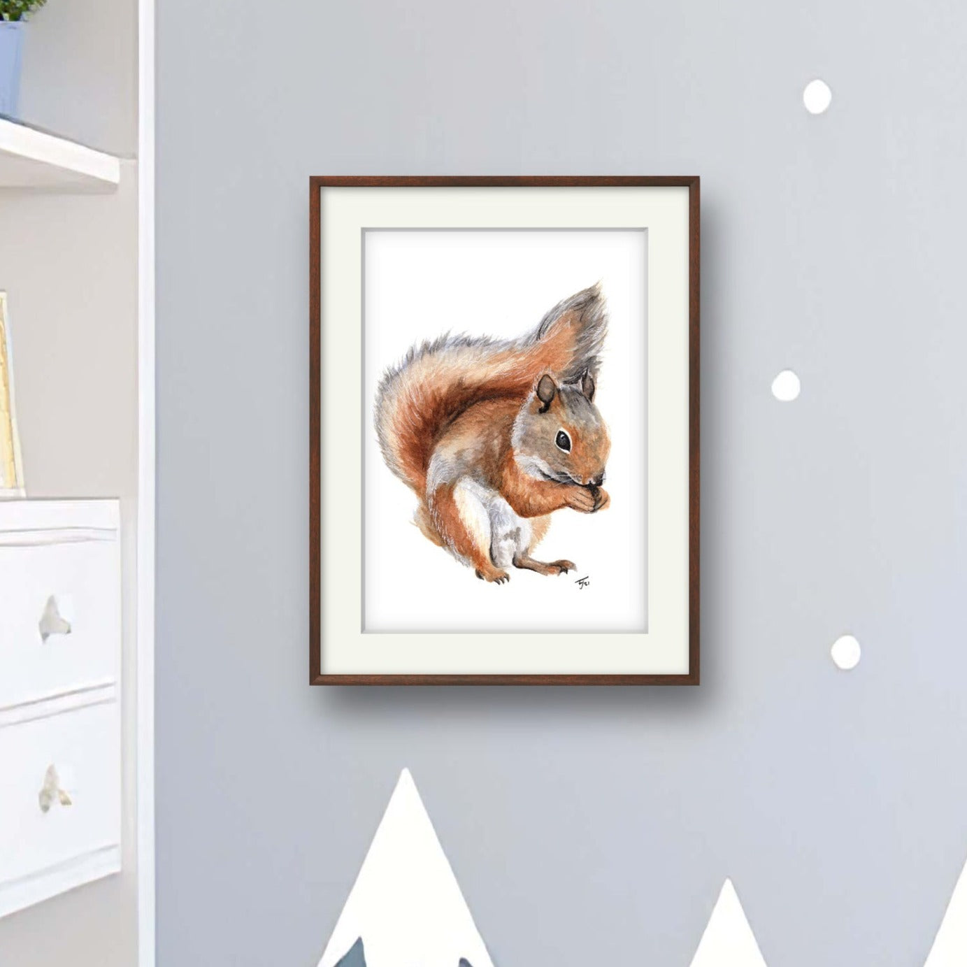 "Nutkin" Squirrel Watercolour Print