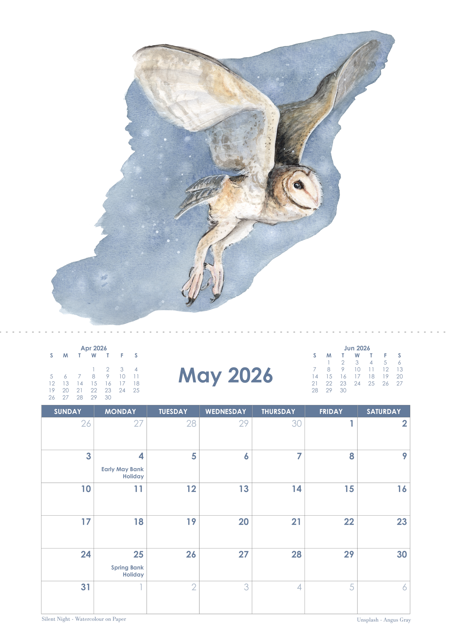 2026 British Farm Calendar A4