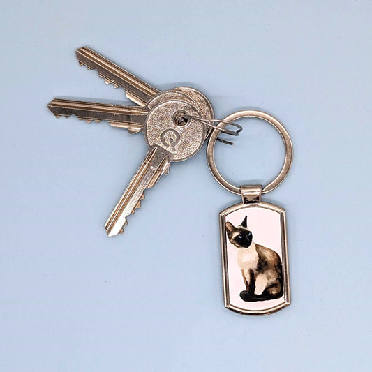 "If you please" Siamese Cat Keyring