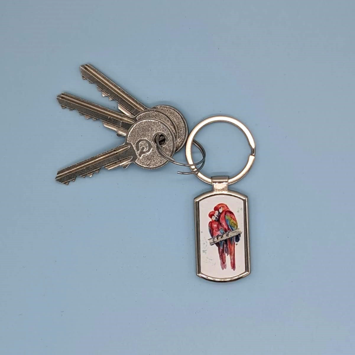 "Lovesick Parrot" Macaw Keyring