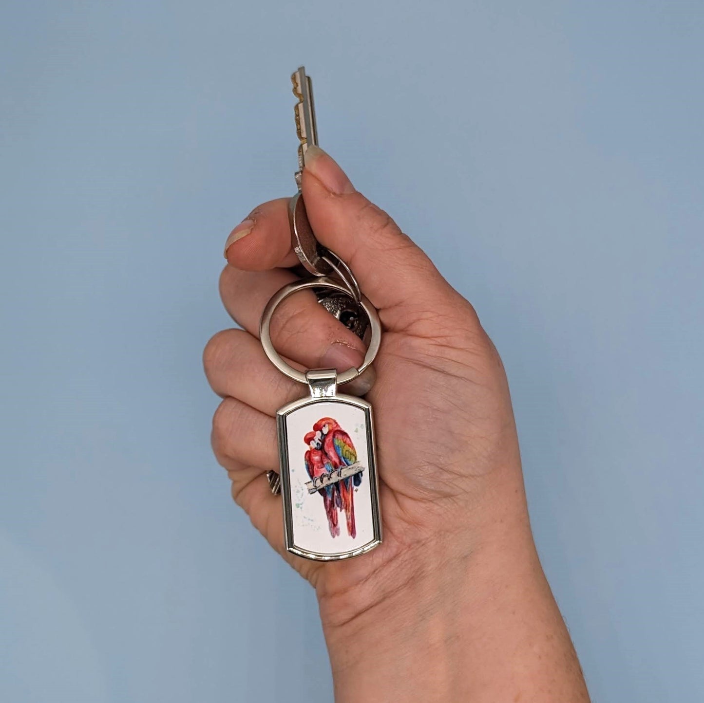 "Lovesick Parrot" Macaw Keyring