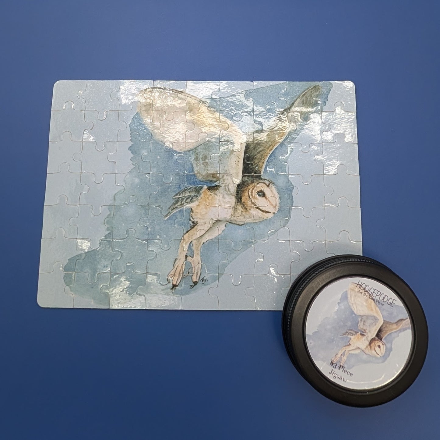 Barn Owl 63 Piece jigsaw in a tin
