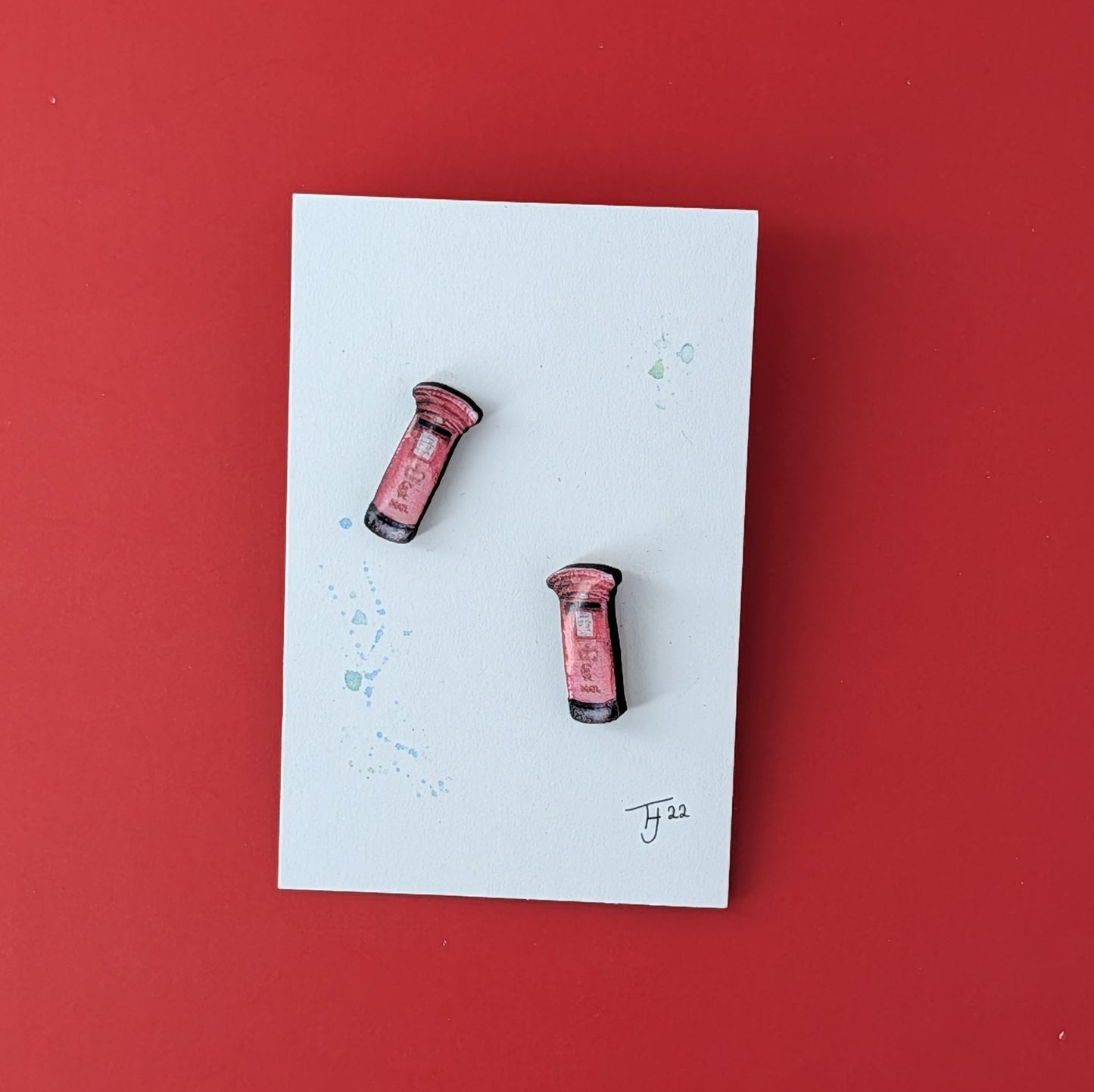 Postbox stud Earrings
