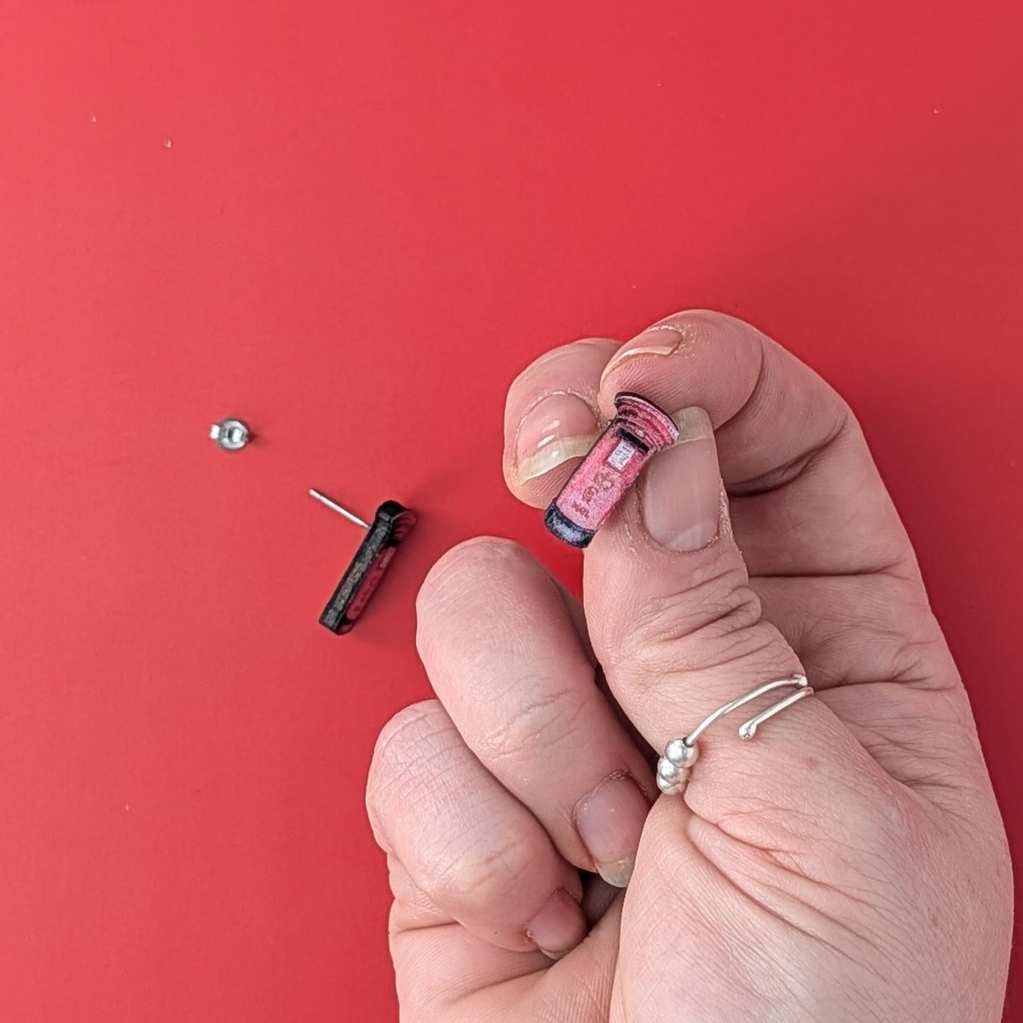 Postbox stud Earrings