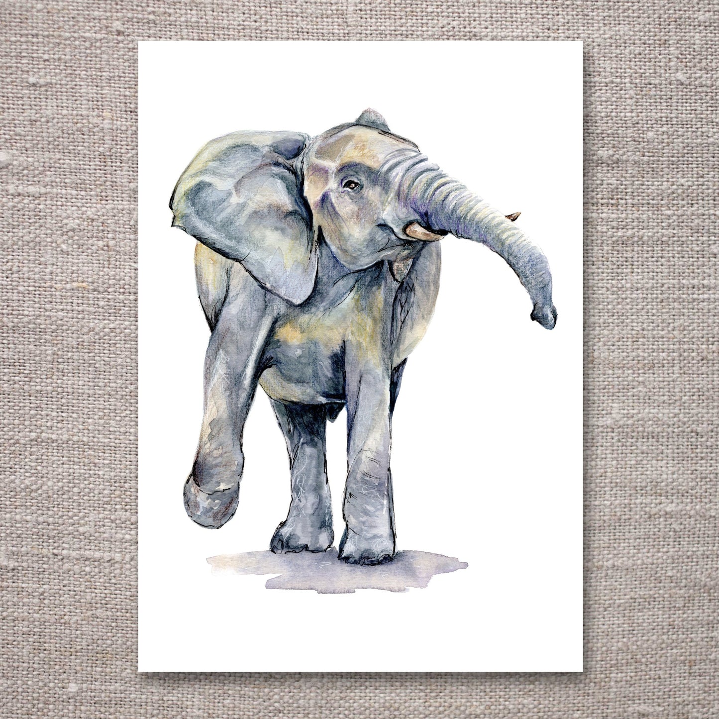 "Ngoma" Elephant Watercolour Print