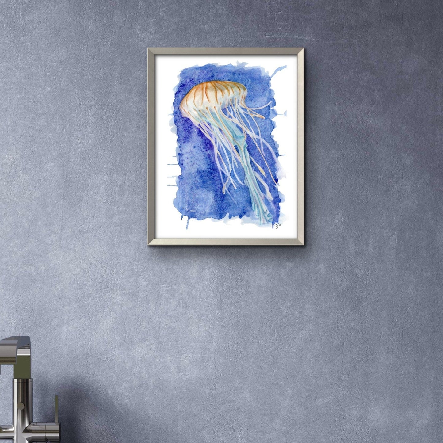 "In the Deep" Jellyfish Watercolour Print