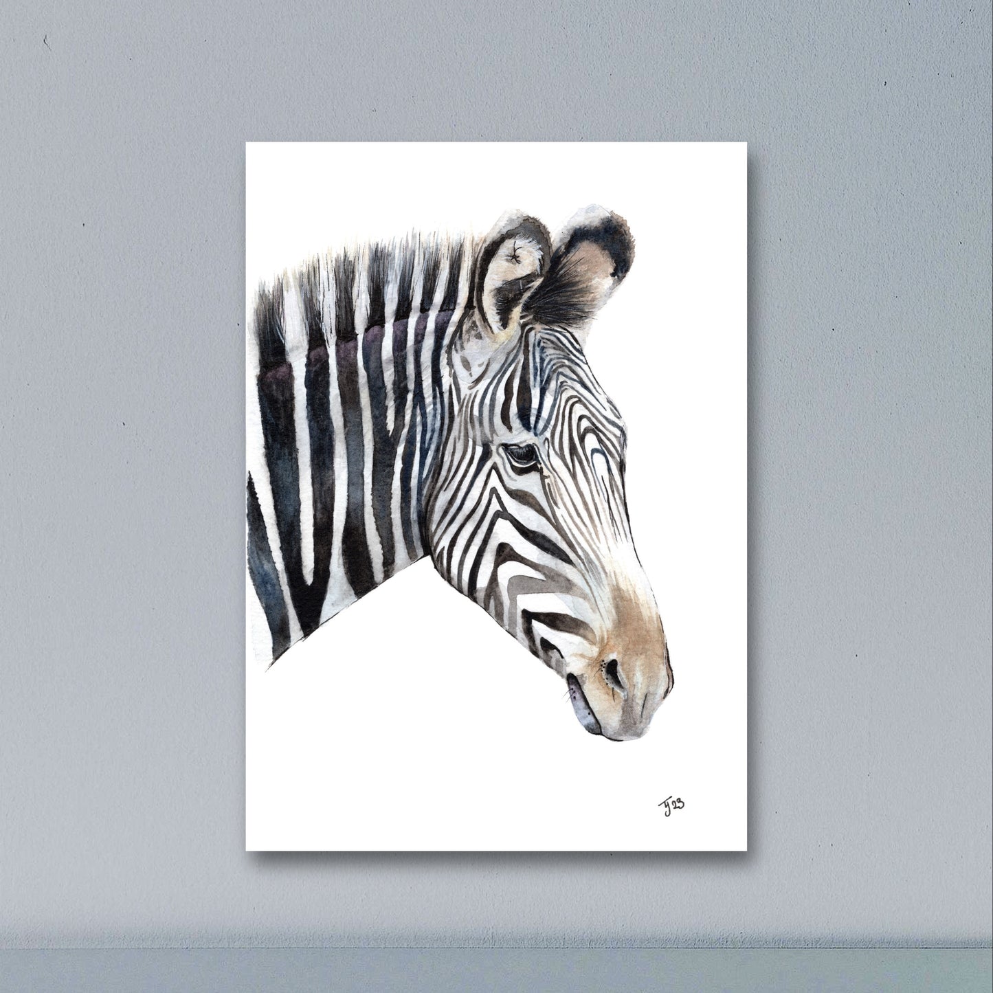 "Elori" Watercolour Zebra Print