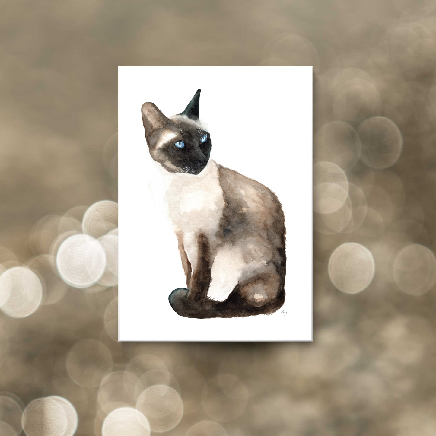 "If you please" Siamese Cat Watercolour Print