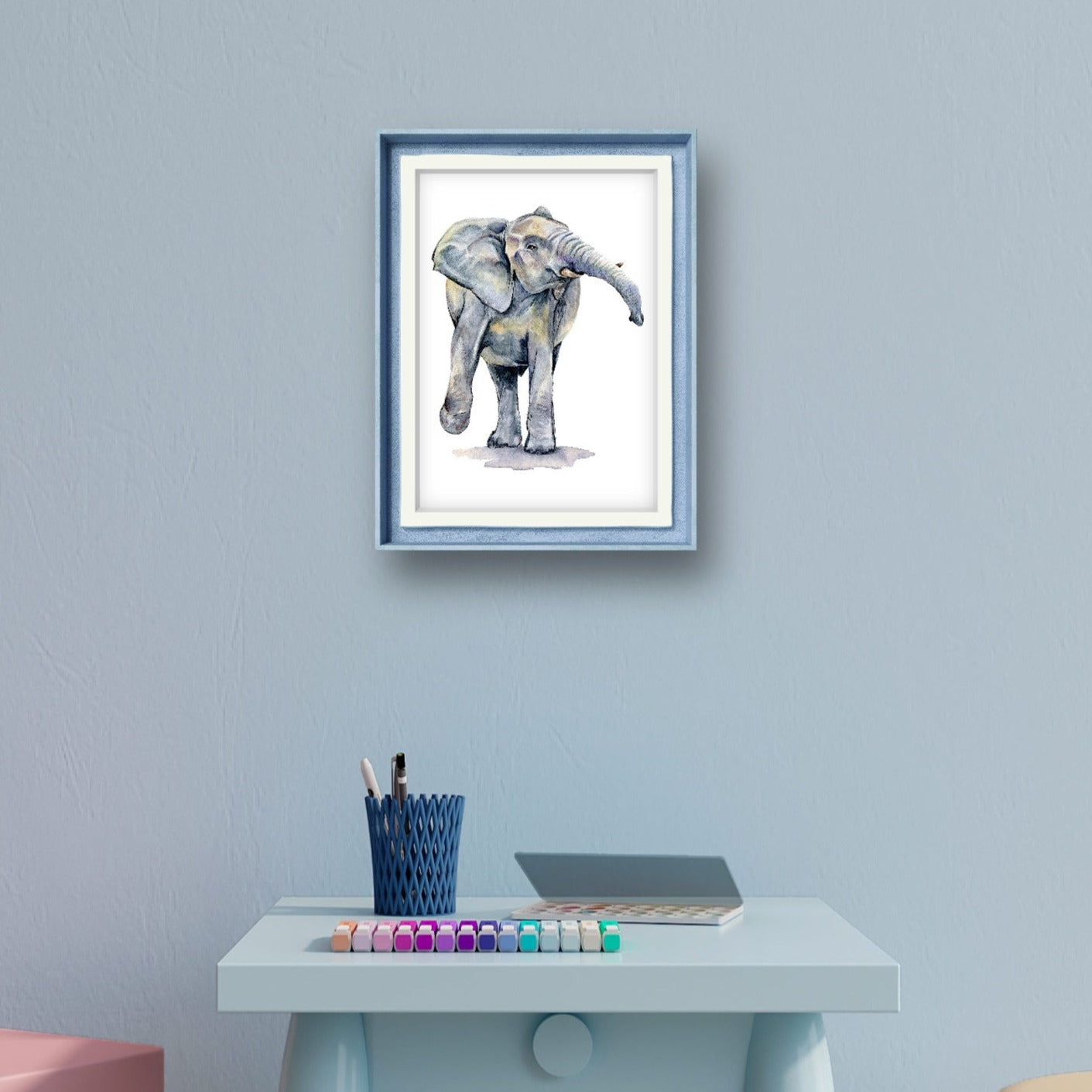 "Ngoma" Elephant Watercolour Print