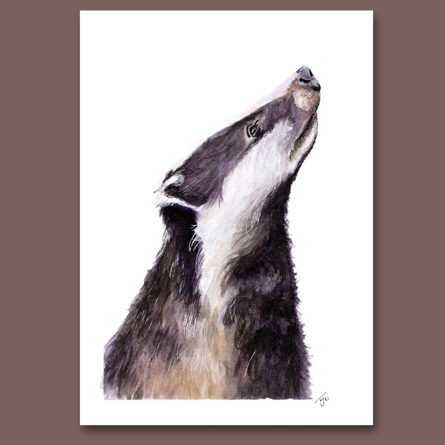 "Mr Badger" Watercolour Print