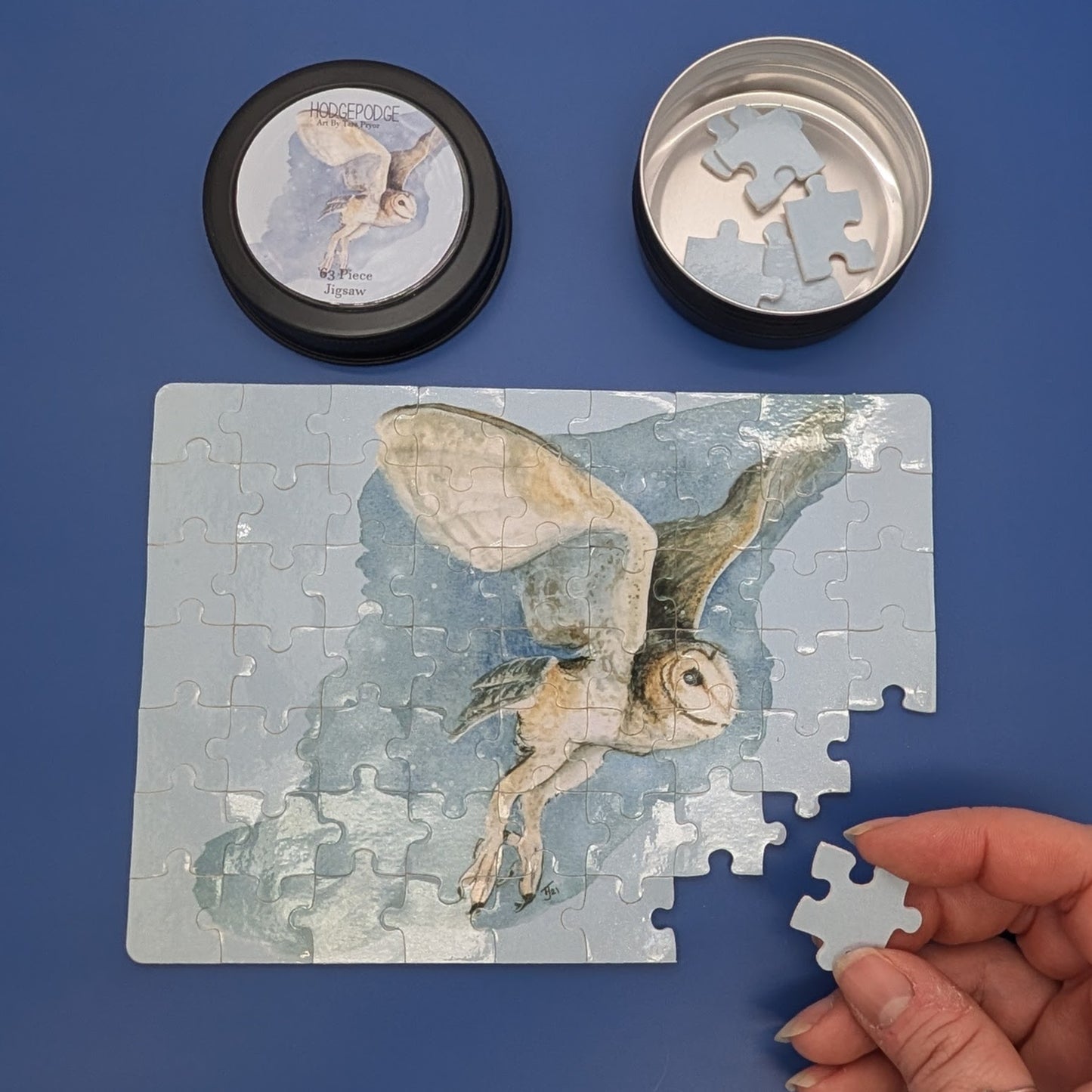 Barn Owl 63 Piece jigsaw in a tin