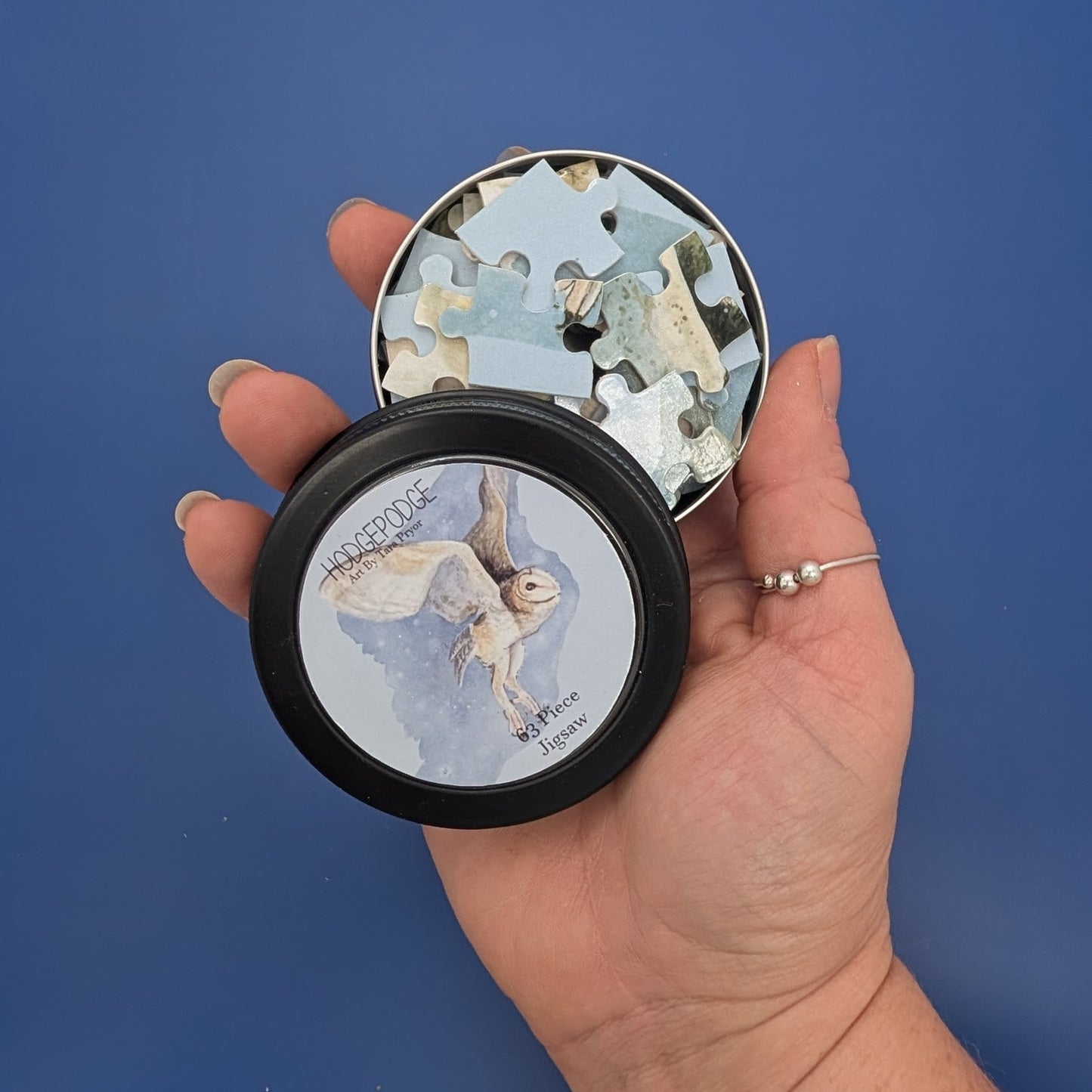 Barn Owl 63 Piece jigsaw in a tin