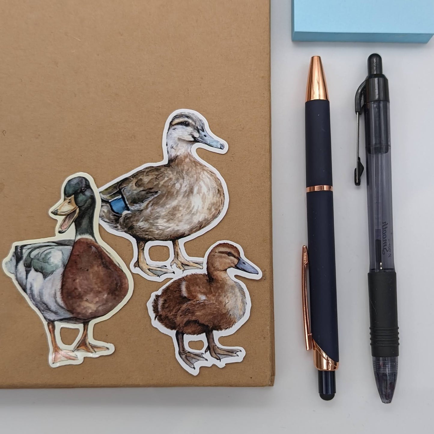 Mallard duck Family 3 Sticker Set