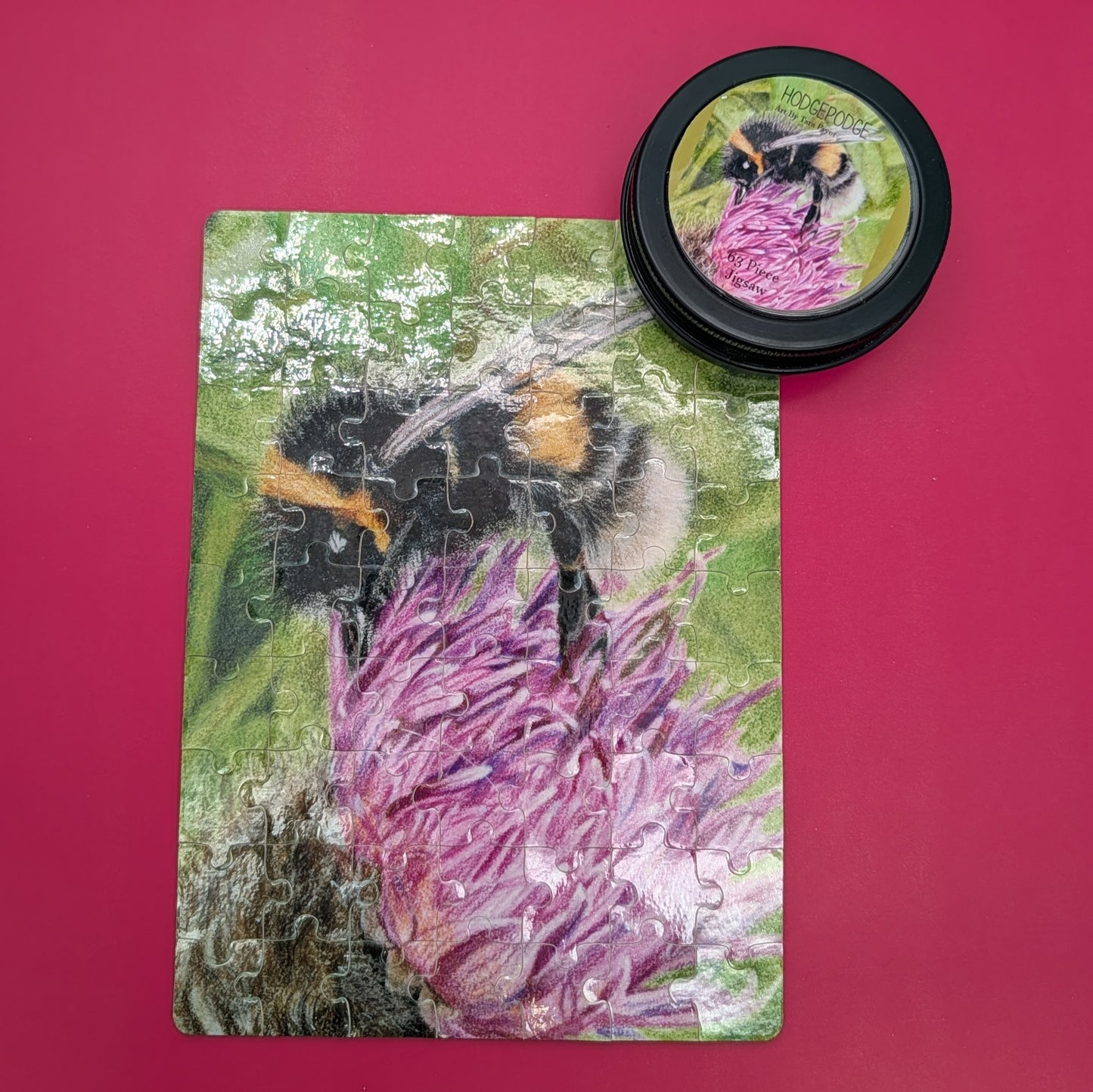Thistle the Bee 63 Piece jigsaw in a tin