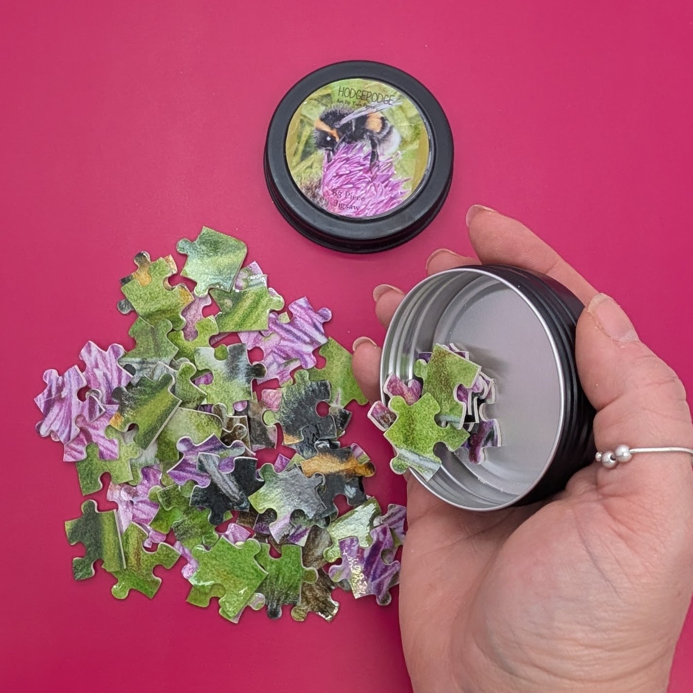 Thistle the Bee 63 Piece jigsaw in a tin