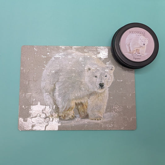 Polar bear Jigsaw Puzzle: 63 Piece jigsaw in a tin