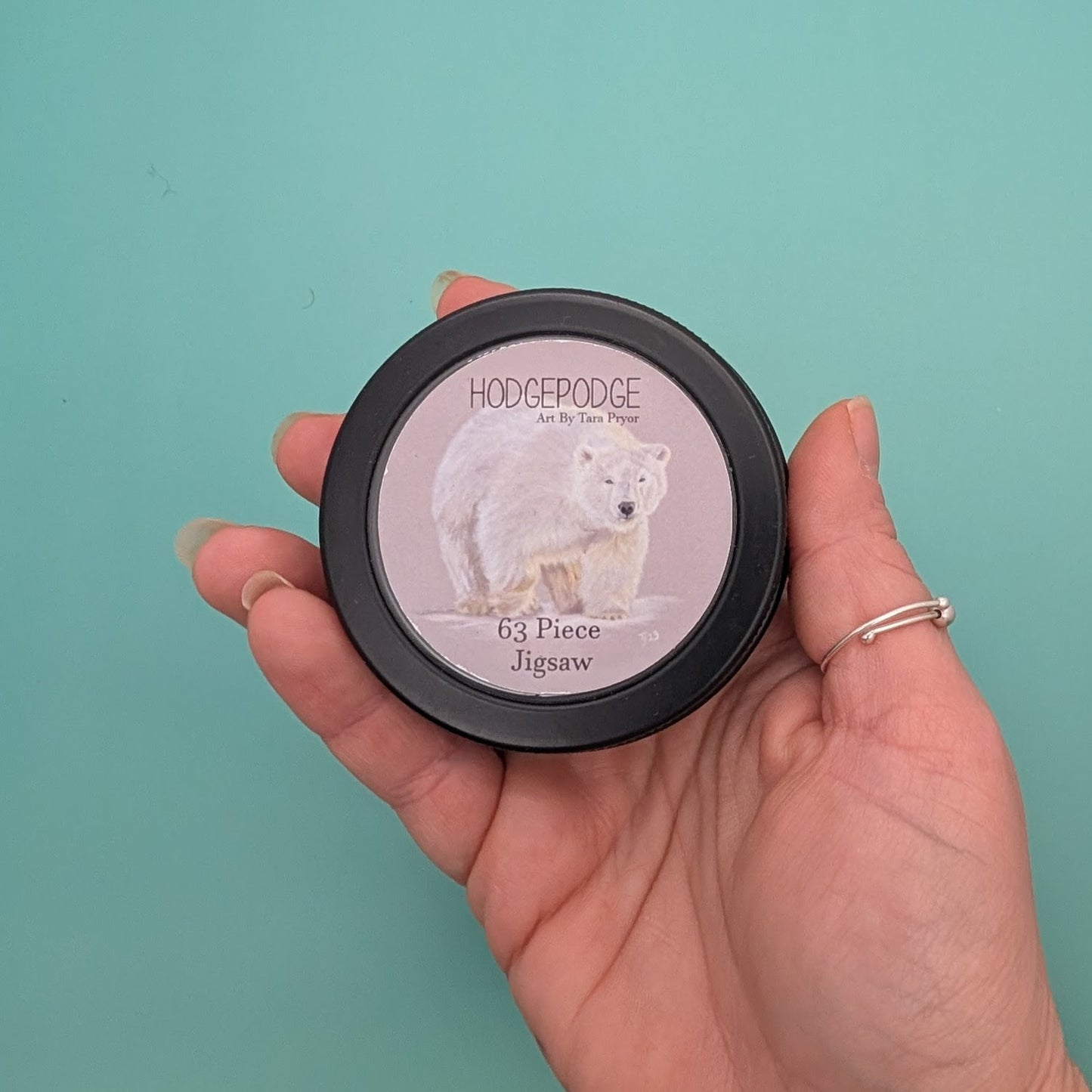 Polar bear Jigsaw Puzzle: 63 Piece jigsaw in a tin