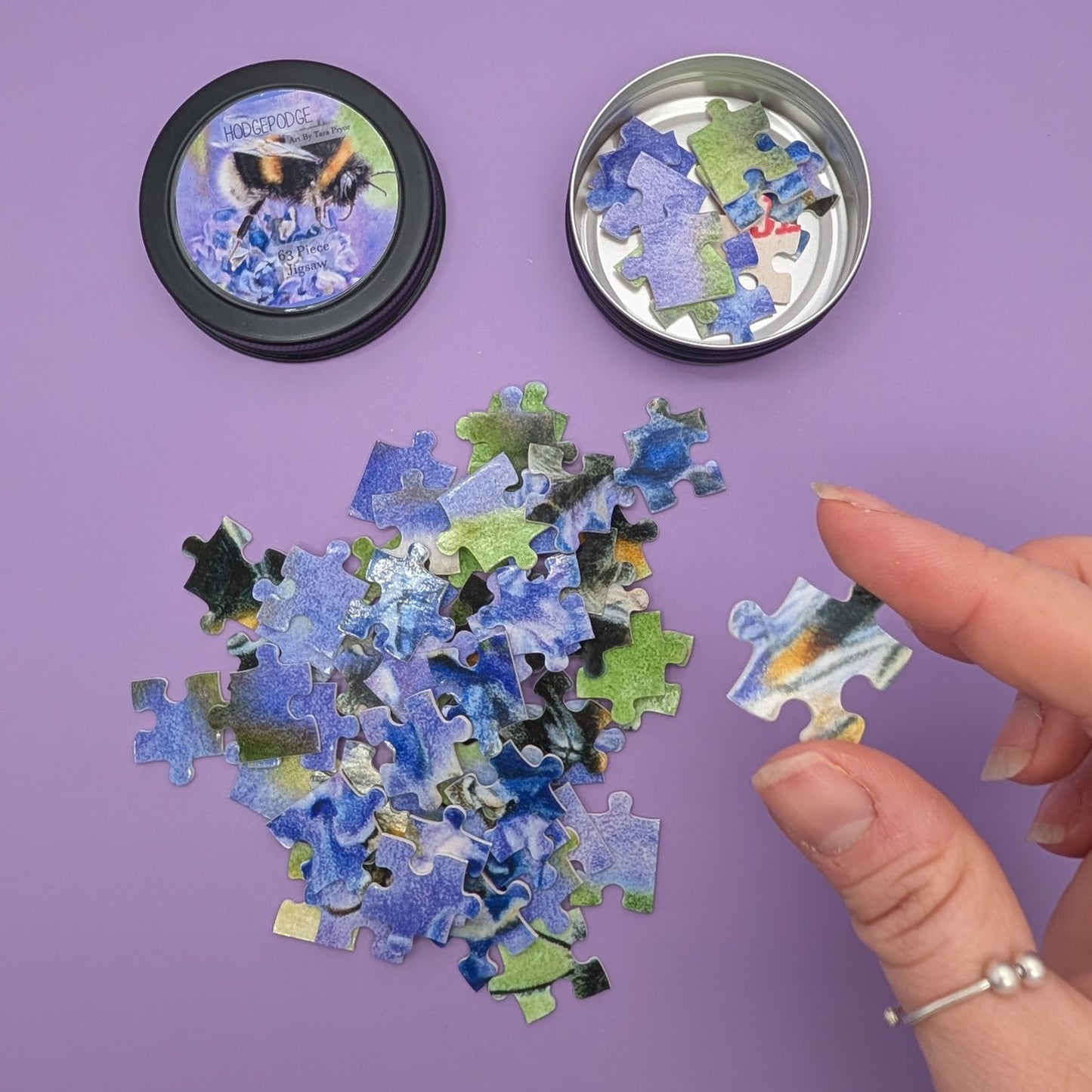 Lavender Bee Jigsaw Puzzle: 63 Piece Animal Lover Gift