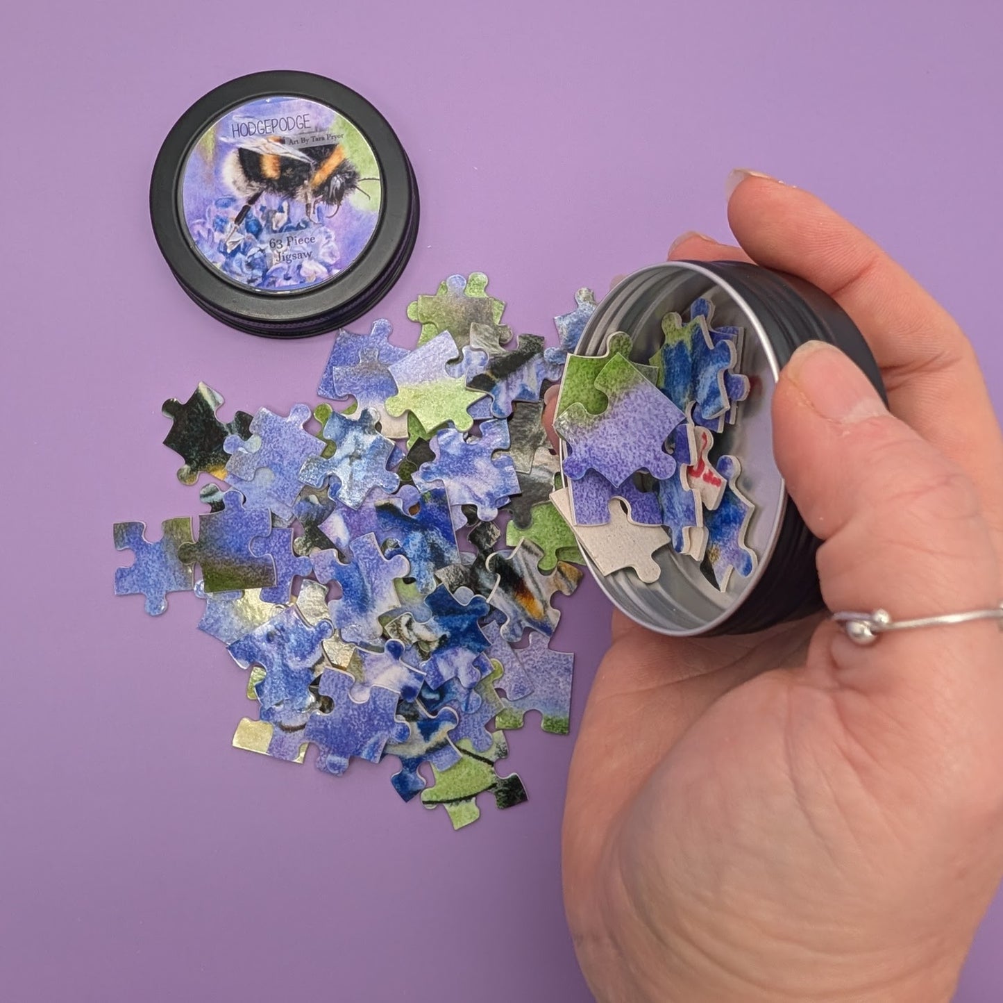 Lavender Bee Jigsaw Puzzle: 63 Piece Animal Lover Gift