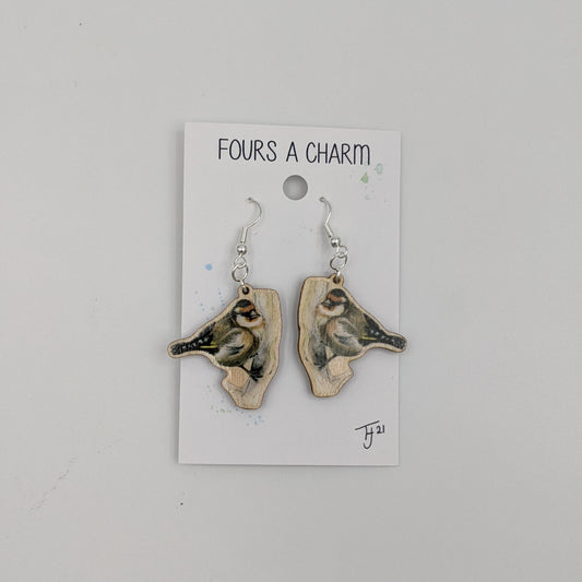 "Fours A Charm" Goldfinch Earrings