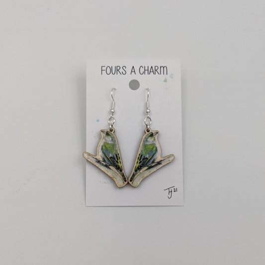 "Fours A Charm" Greenfinch Earrings