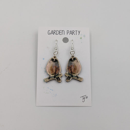 "Garden Party" Long Tailed Tit Earrings