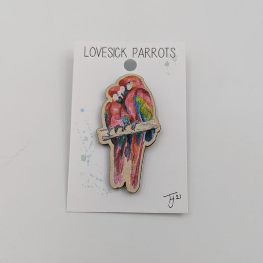 Lovesick Parrots Pin