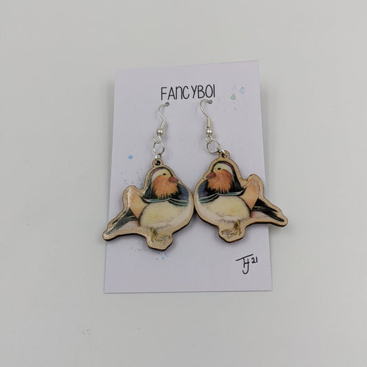 "FancyBoi" York University Mandarin Duck Earrings
