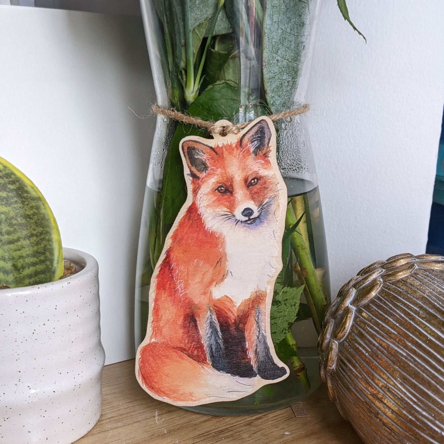 "Mama Fox" Hanging Decoration, Plant Buddy, Twig Tree Decoration