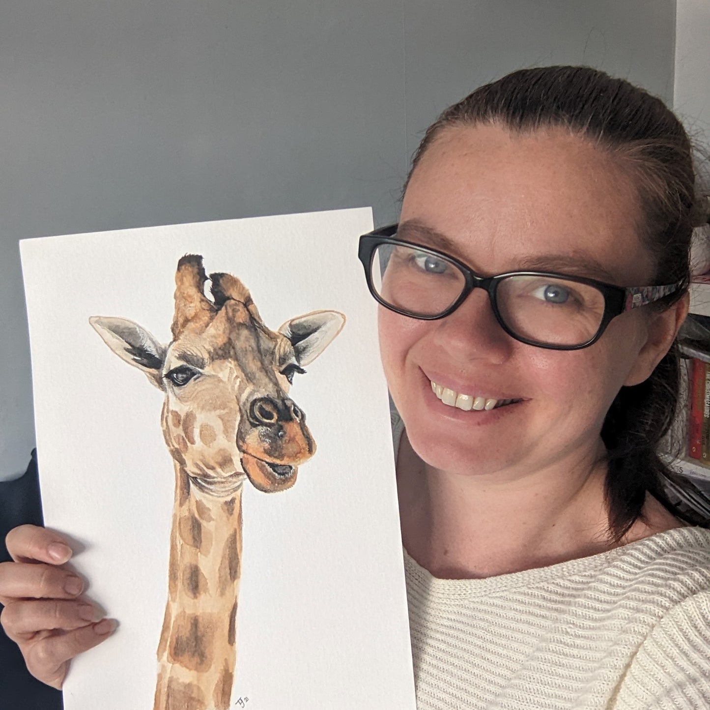 Original Watercolour of a giraffe "Stand Tall", A4