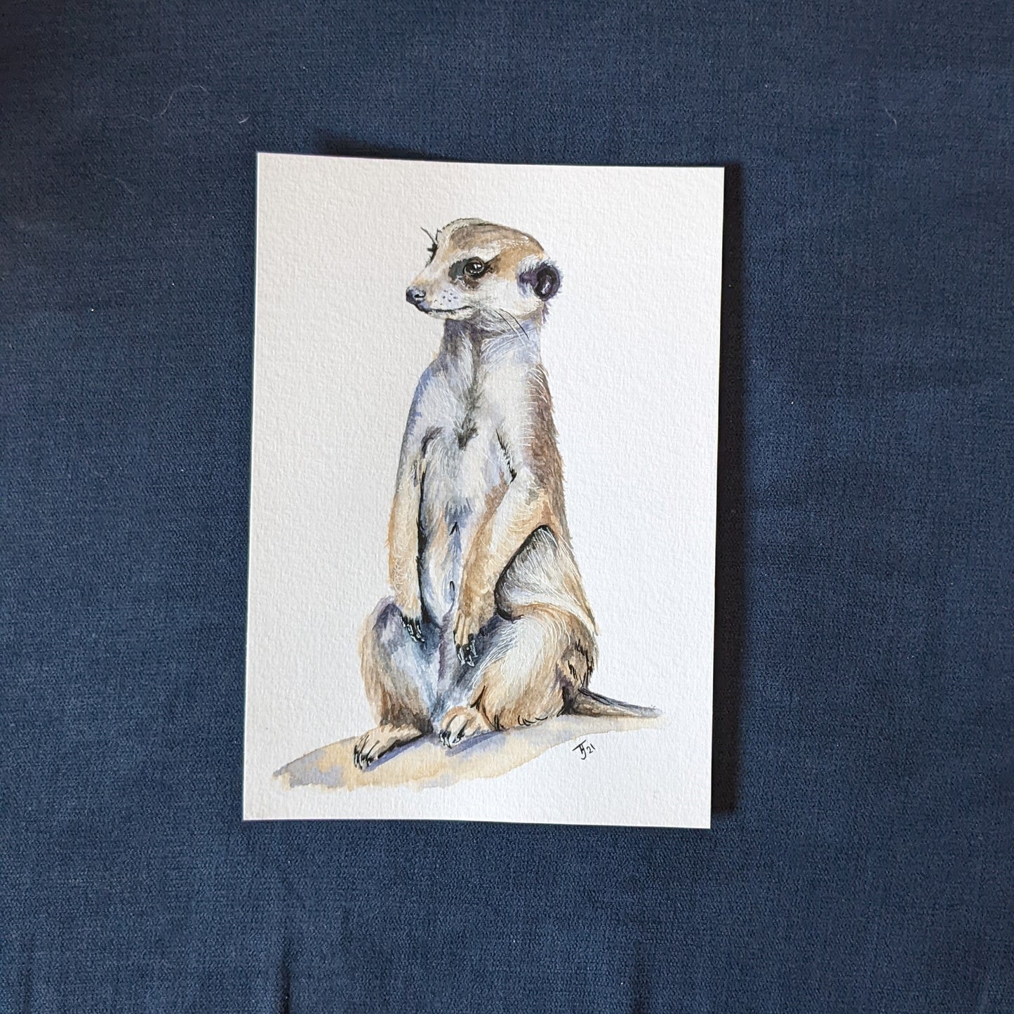 Original Watercolour of a Meerkat "Ubunifu" A5