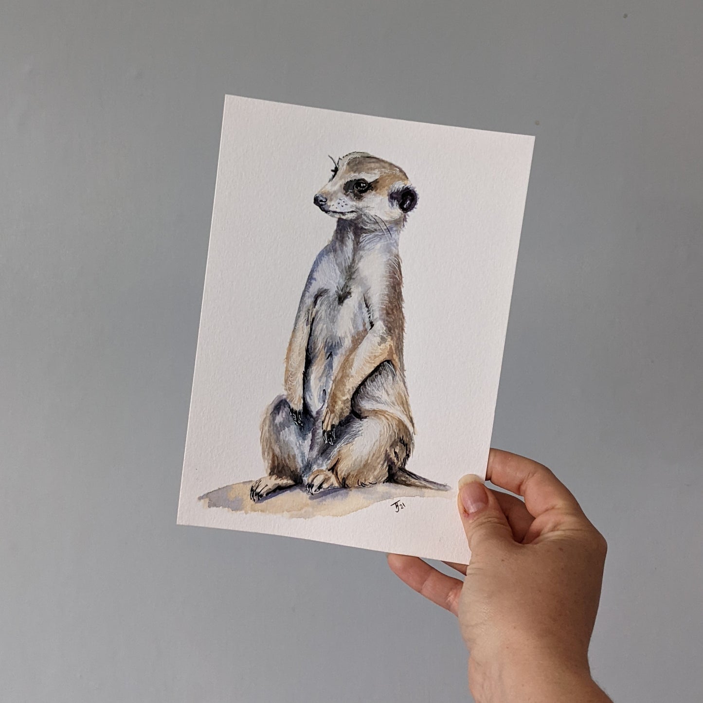 Original Watercolour of a Meerkat "Ubunifu" A5