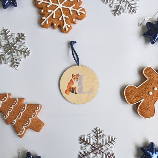 Fox Wooden Letter Christmas Decoration