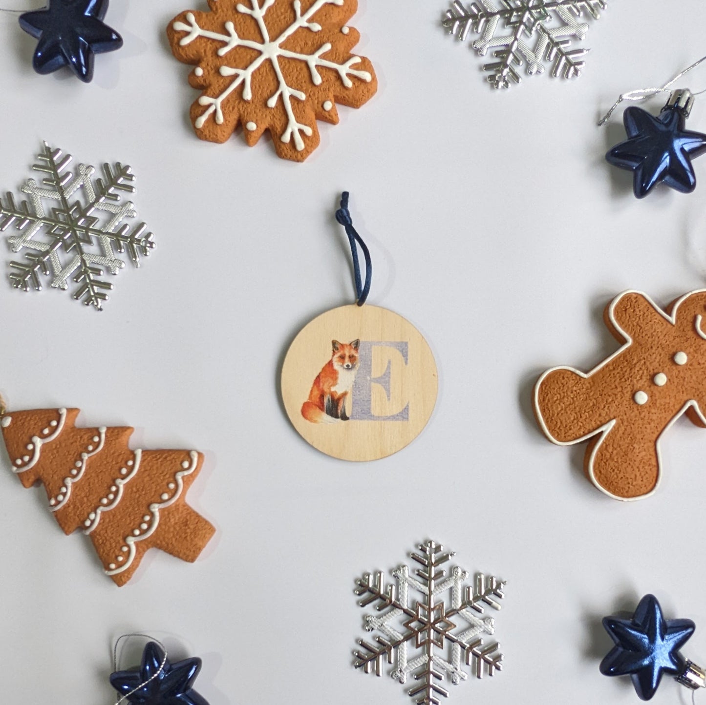 Fox Wooden Letter Christmas Decoration