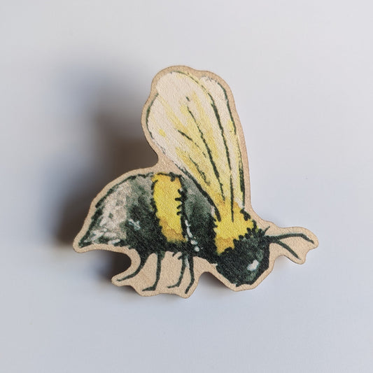 "Honey" Wooden Pin Badge