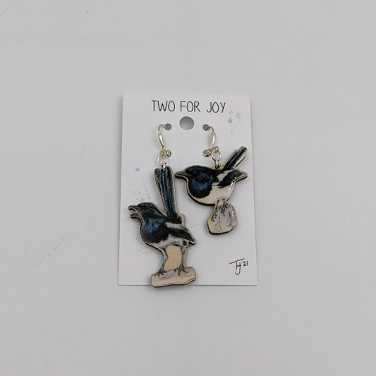 ''Two for Joy'' Magpie Earrings