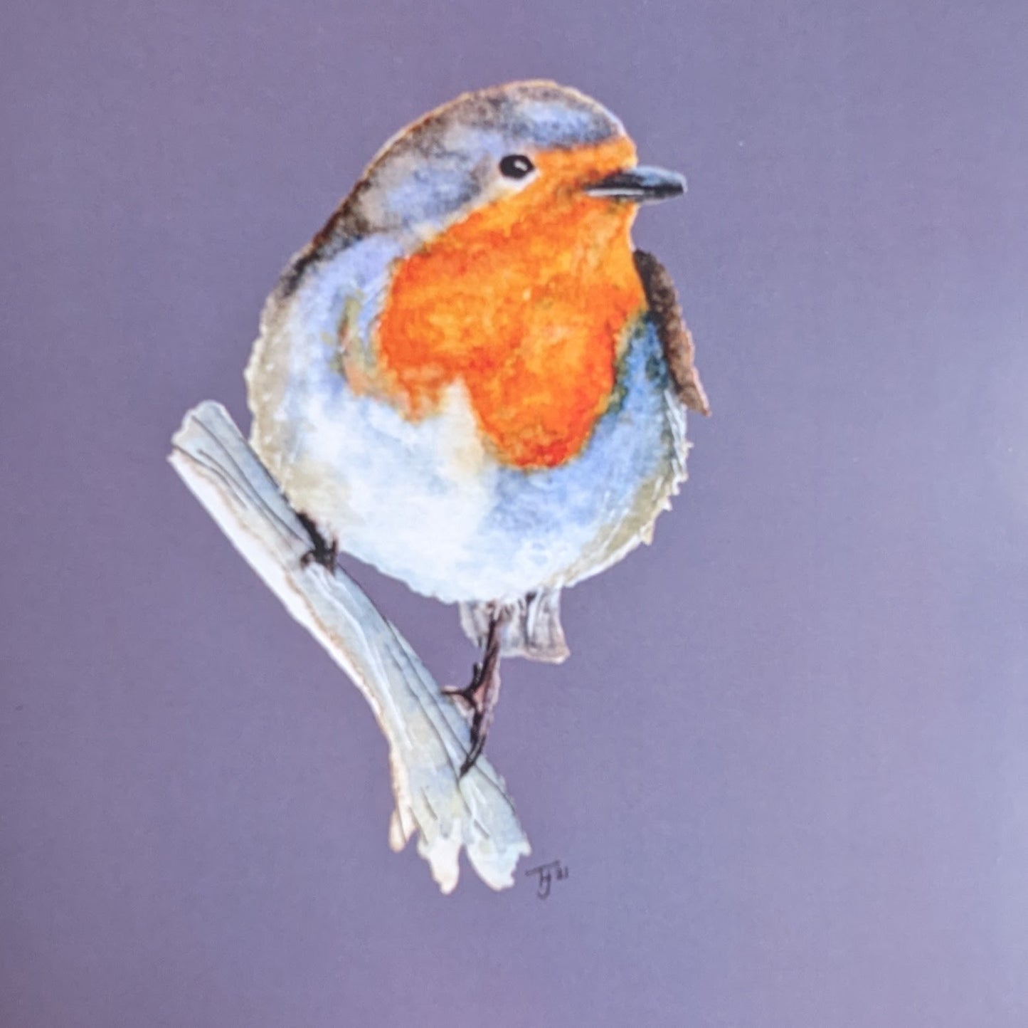 "Garden Party Robin" Blank Greetings Card